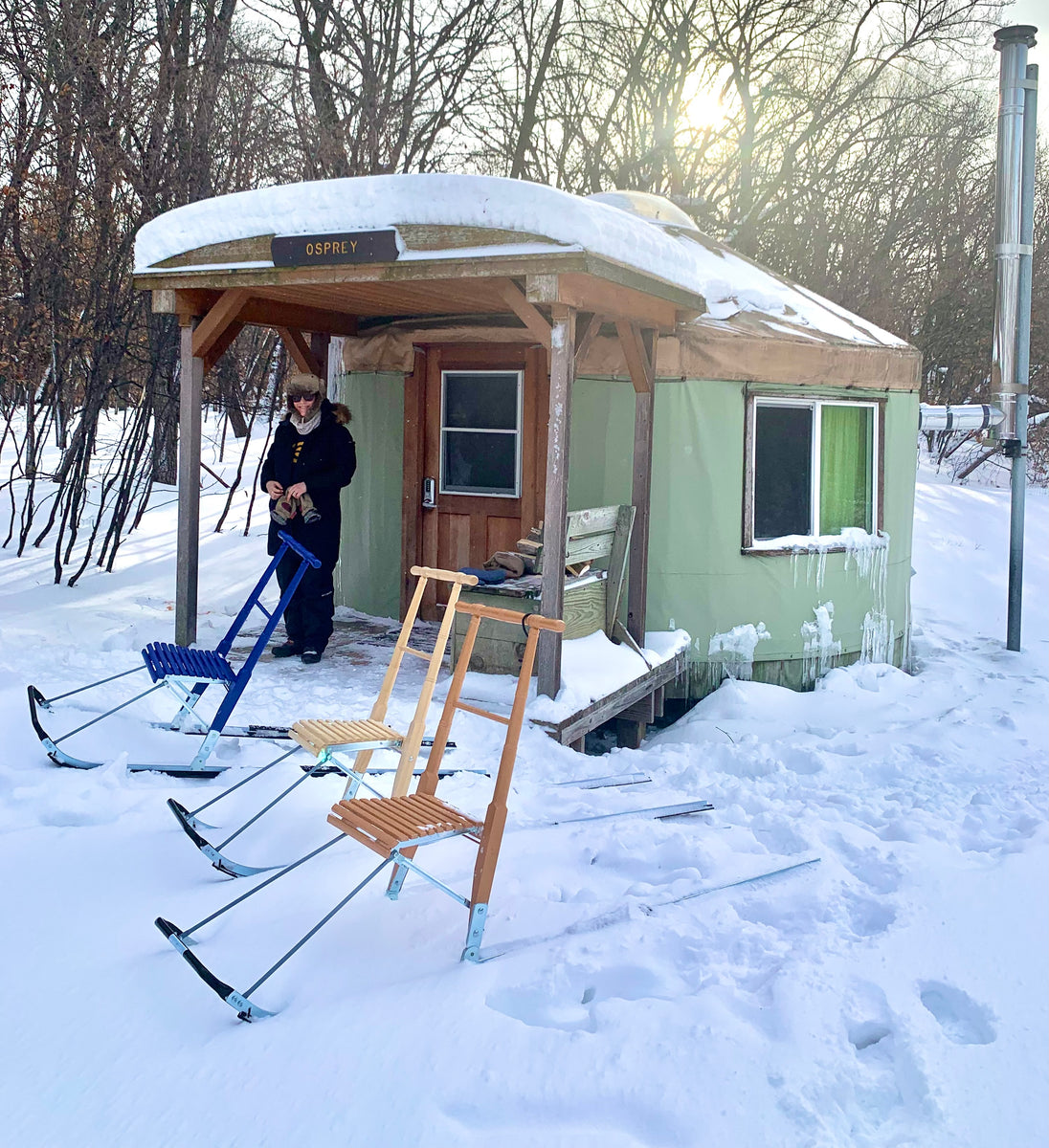 Yurt Adventure Trail Review Kicksledding at Glendalough State Park M Brave The Snow